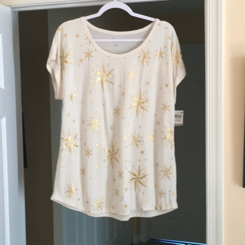 Gold Star Print Women's Top